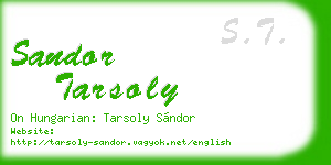 sandor tarsoly business card